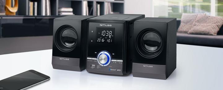 Produktbild Muse M-38 BT - Mini hifi-systeem met CD,USB & bluetooth - zwart (Bluetooth, CD Player, 1x 10 W)