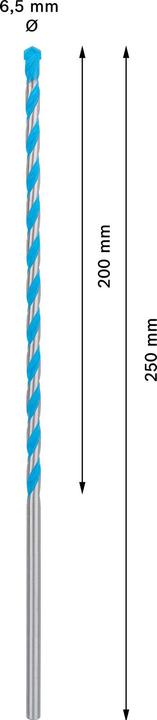 Immagine prodotto Bosch Professional Zubehör Trapano Expert CYL-9 MultiConstruction, 6 x 200 x 250 mm, d 6 mm (6,5 mm)