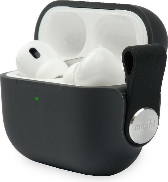 Produktbild Moshi Pebbo Schutzhülle für Airpods Pro 2 - Silikon - Schwarz (Kopfhörer Tasche)