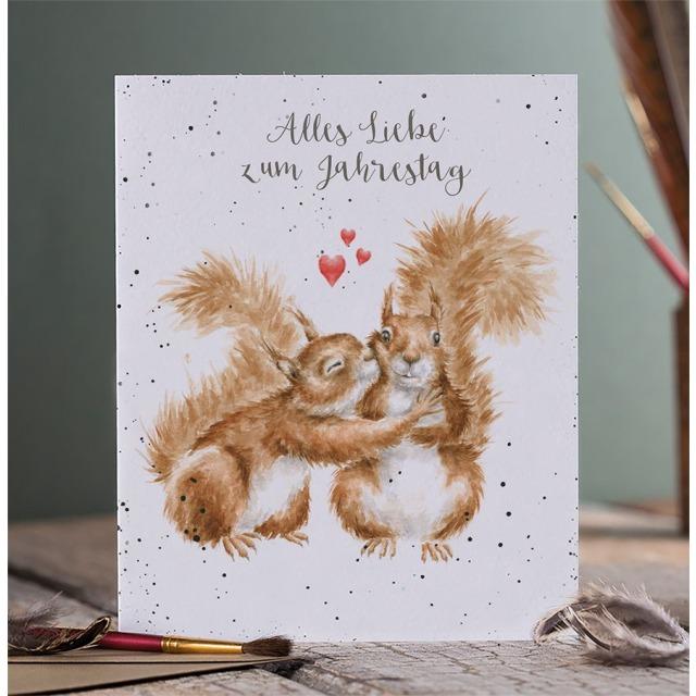 Immagine prodotto Wrendale Design Glückwunschkarte - Eichhörnchen ALLES LIEBE ZUM JAHRESTAG Wrendale Designs (1 pz.)