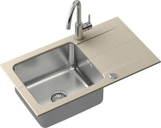 Steiner EDWARD 111 Fusion beige 780 * 440 with hand siphon complete with Kate tap (Einbauspüle, 78 cm, 44 cm)