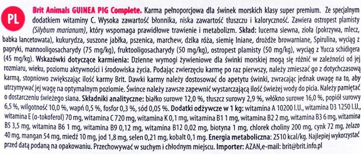 Image du produit Brit Animals food for guinea pigs 1.5kg (1.50 kg, 1 x)