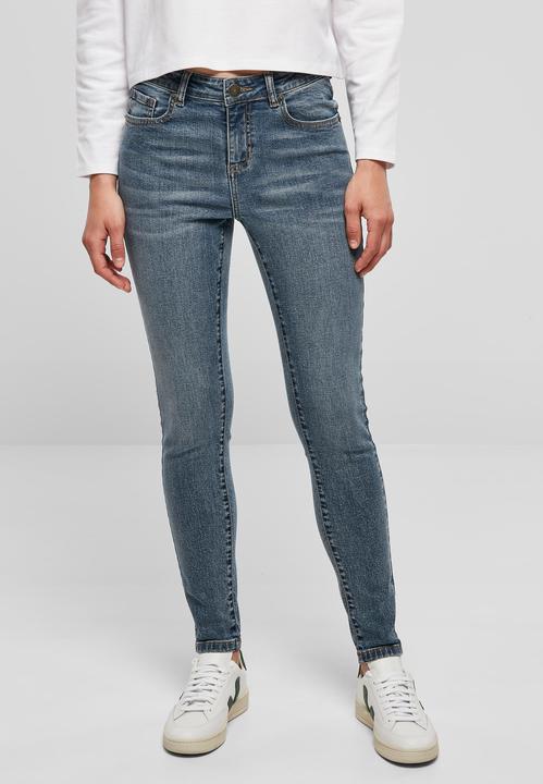 Produktbild Urban Classics Ladies Mid Waist Skinny Jeans (29)