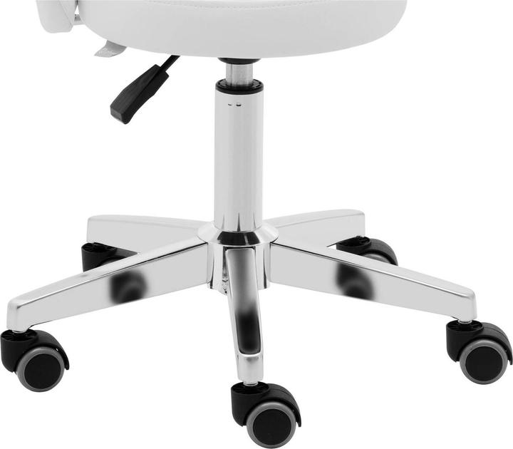 Produktbild Physa Rollhocker mit Lehne Friseurhocker Kosmetikhocker höhenverstellbar 150 kg weiss