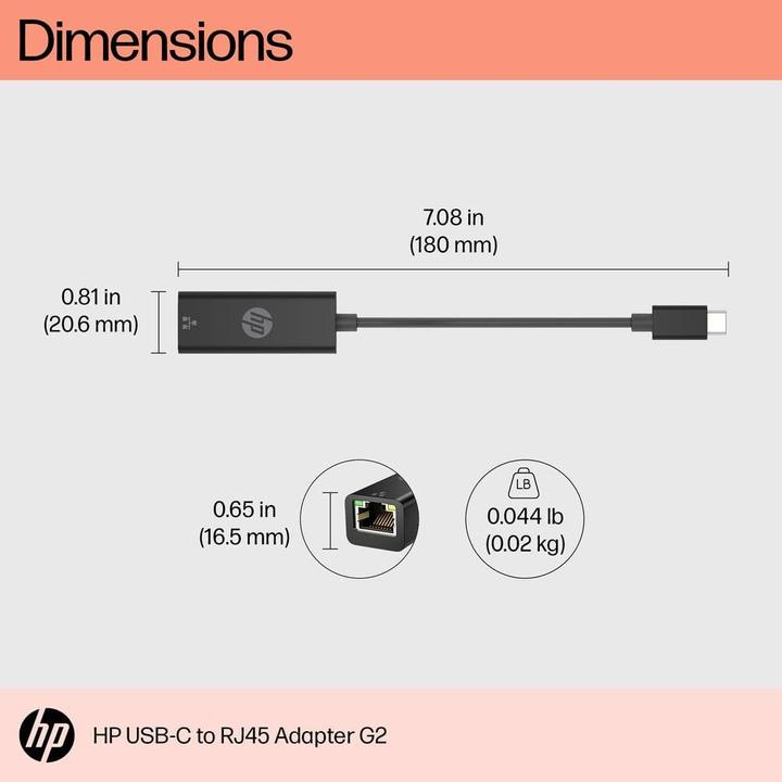 Image du produit HP USB Typ-C zu (USB-C, RJ45 (1x))