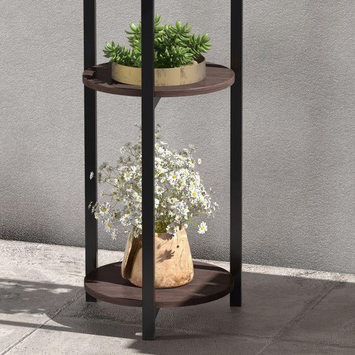 Immagine prodotto Swisshandel24 Piantana in legno, con 5 livelli, ripiano per piante, marrone, 28 x 28 x 87 cm