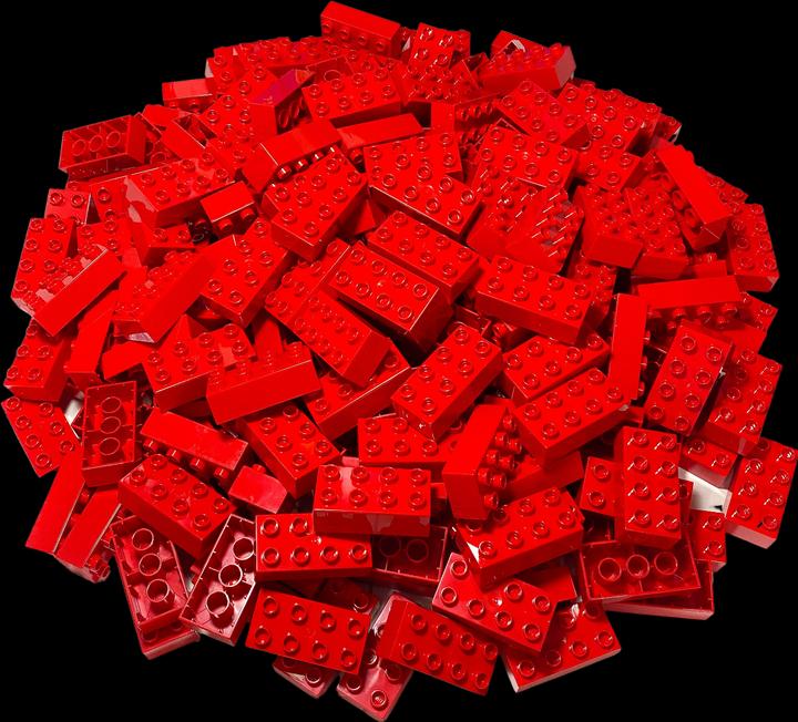 Actual product image LEGO Duplo 2x4 bricks red - 25 pieces - basic building blocks red NEW (3011)