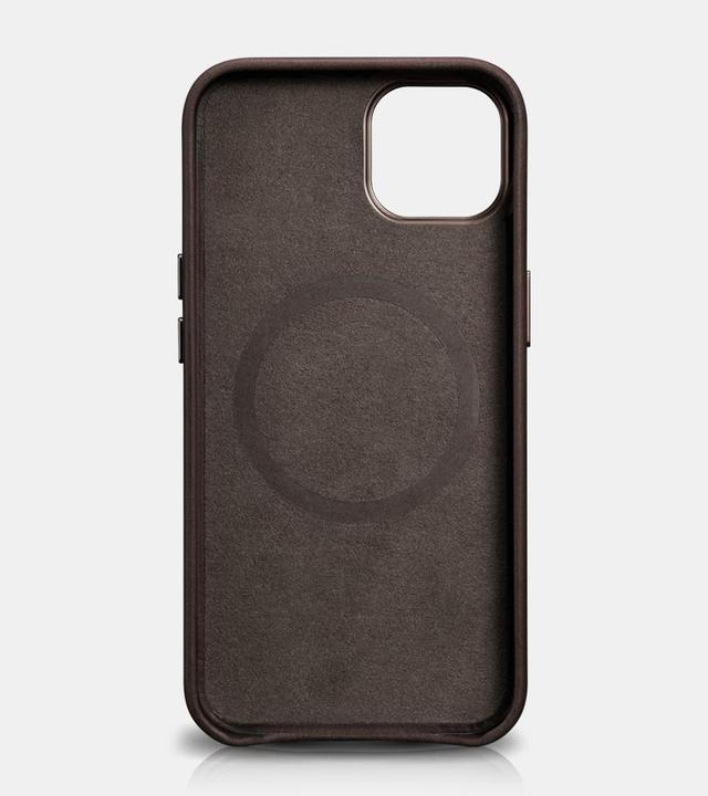 Image du produit iCarer Etui en cuir huilé recouvert de cuir véritable pour iPhone 13 noir (Compatible avec MagSafe) (Apple iPhone 13)