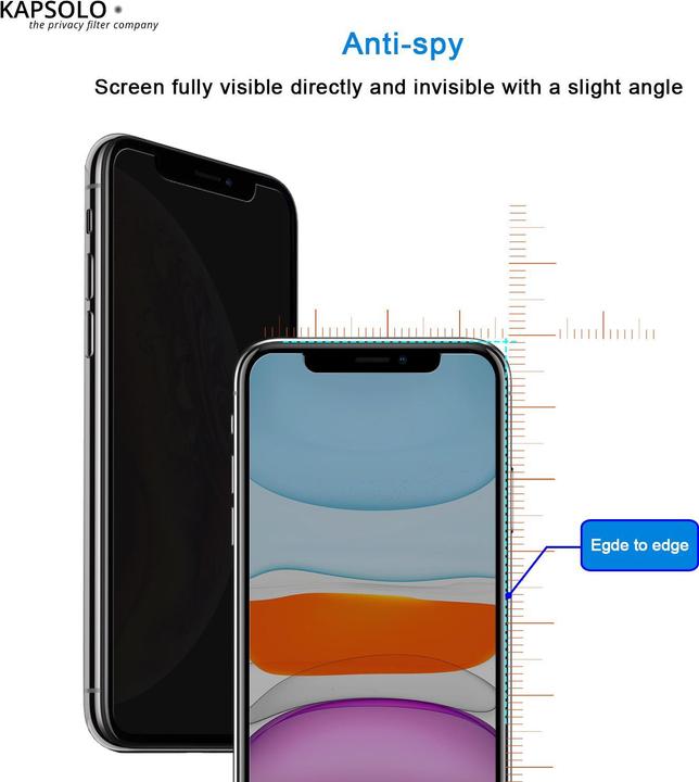 Produktbild Kapsolo Privacy Tempered GLASS iPhone 13 Pro Max,14 Plus,13 Ulti curved Protec (1 Stück, Apple iPhone 13)