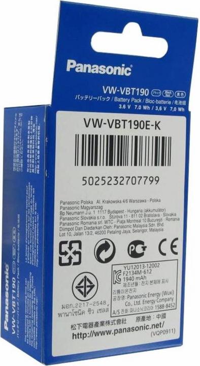 Produktbild Panasonic Vw-Vbt190e-K (Akku)