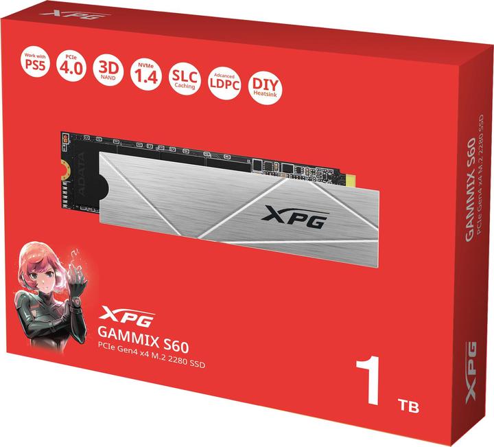 Actual product image Adata XPG GAMMIX S60 BLADE 1 TB (PCIe 4.0 x4, NVMe, M.2 2280) (1000 GB, M.2 2280)
