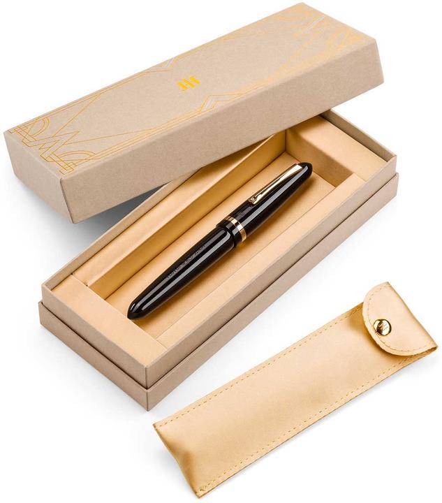 Produktbild Montegrappa Isven54c Venetia Füllfederhalter, Schwarz, Gelbgold, 14k M-Feder (Schwarz)