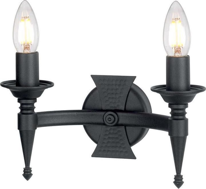 Actual product image Elstead Lighting Saxon wall light E14 double black, Made in UK (E14)