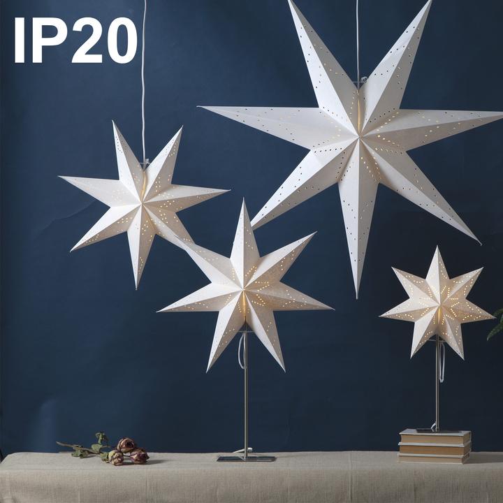 Image du produit Star Trading Étoiles en papier à suspendre | Fenêtre poinsettia | Étoile en papier illuminée | Poins