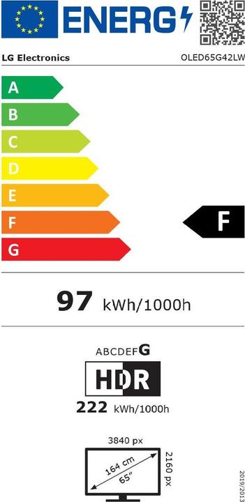 Energie-Label LG OLED65G42LW (65", G4, OLED, 4K, 2024)