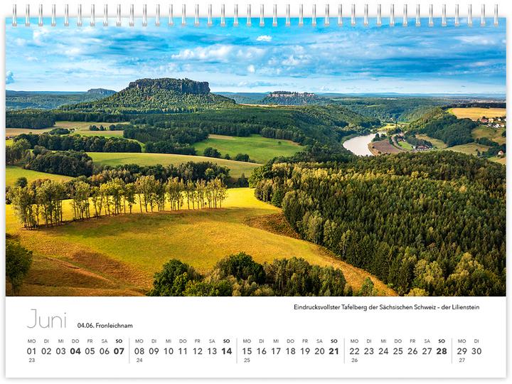 Produktbild Kalender Sachsen von oben kompakt 2026 (21 x 15 cm, Kein Einband, Deutsch)
