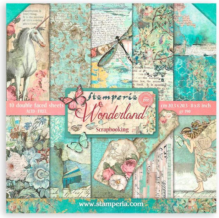 Actual product image Stamperia Wonderland" scrapbooking pad (190 g/m², 10 x)