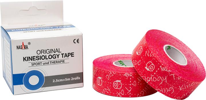 Actual product image Nasara Kinesiology Tape narrow pink 2.5cmx5m (5 m)