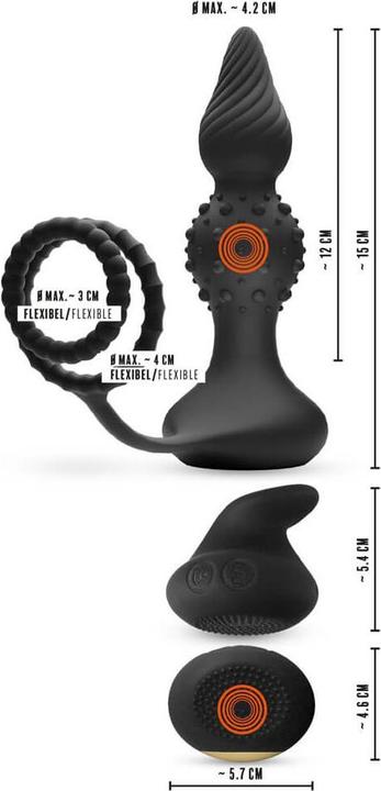 Produktbild Rebel RC Butt Plug with Cock & Ball Rings