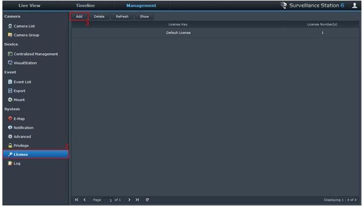 Produktbild Synology Camera License Pack (4 Lizenzen)
