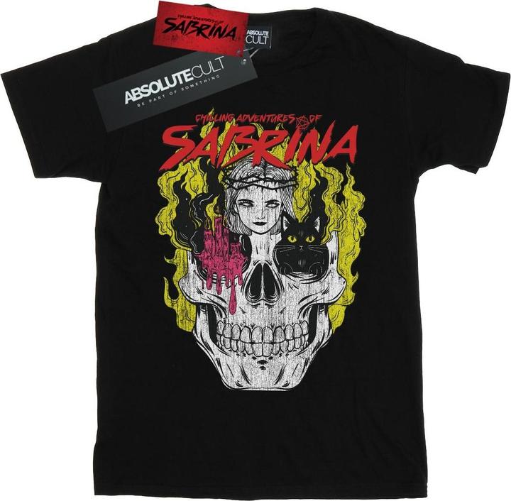 Actual product image Chilling Adventures of Sabrina Mens Icon Skull T-Shirt (L)