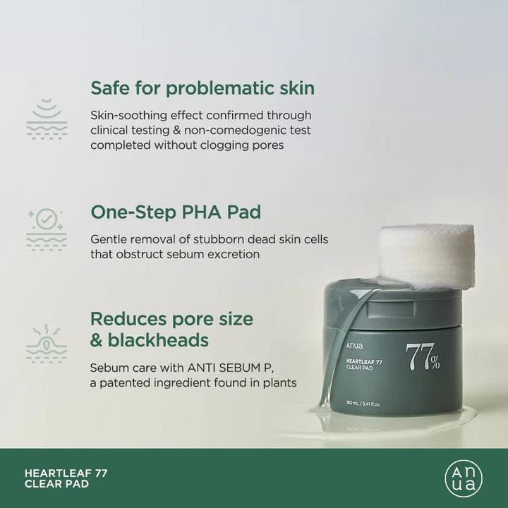 Actual product image Anua - Heartleaf 77% Clear Pad (Tonic water, 160 ml)