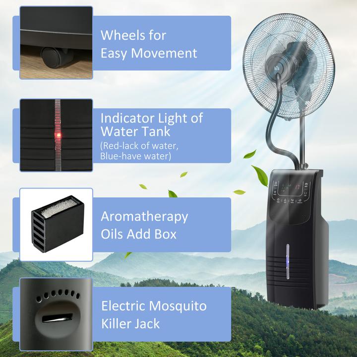 Immagine prodotto Homcom Ventilatore a piantana per nebbia