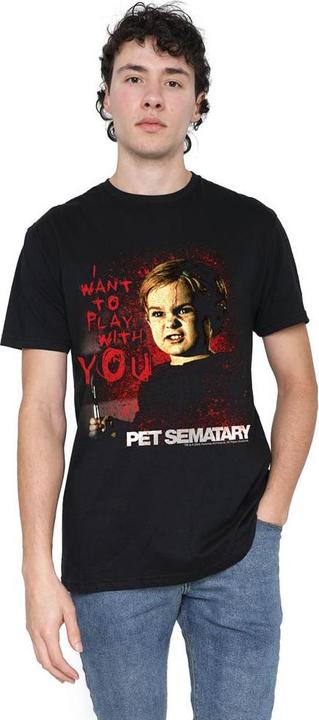 Actual product image Pet Sematary Mens I Want To Play T-Shirt (L)