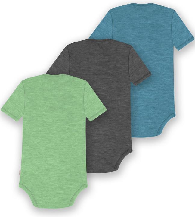 Immagine prodotto Normani Set di 3 body baby in merino a maniche corte "Tauranga" - 9299 (80)