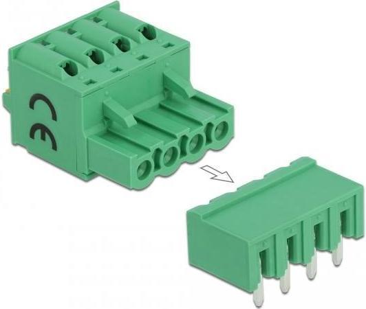 Actual product image Delock Terminal block set for board 4 pin 5.08 mm pitch horizontal
