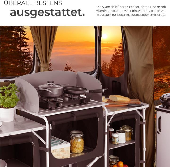 Actual product image tectake Camping kitchen 172x52x104cm