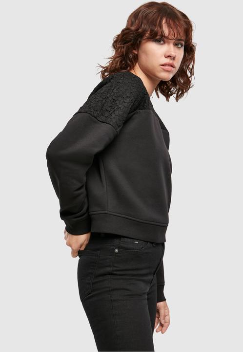 Immagine prodotto Urban Classics Girocollo corto da donna con inserto in pizzo sovradimensionato (L)