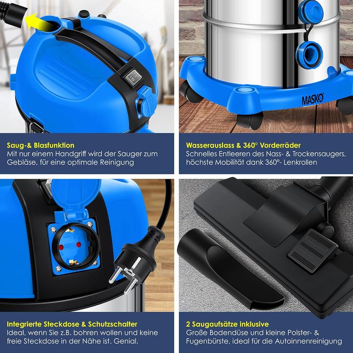 Produktbild Masko Industriestaubsauger Blau (Nass-Trockensauger)