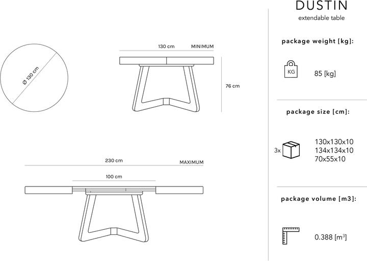 Produktbild Micadoni Dustin (Ø 130 x 76 cm)