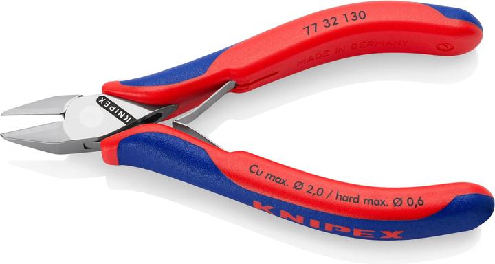 Produktbild Knipex 77 32 130 Elektronik-Seitenschneider mit Mehrkomponenten-Hüllen 130 mm (129 mm)
