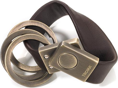 Produktbild Troika TWISTER ANTIK Schlüsselhalter Lederschlaufe mit "TWIST-Verschluss", braun/antik gold