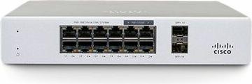 Actual product image Cisco Meraki PoE+ Switch MS130-12X 14 port, SFP ports: 0 (14 ports)
