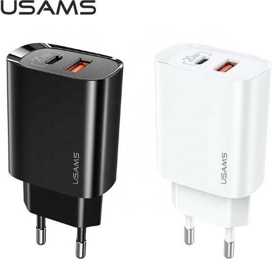 Immagine prodotto Usams Ład. siec. 1xUSB-C+1xUSB T35 20W (solo testa) PD3.0 +QC3.0 Ricarica rapida czarny/nero CC121TC02 (20 W)