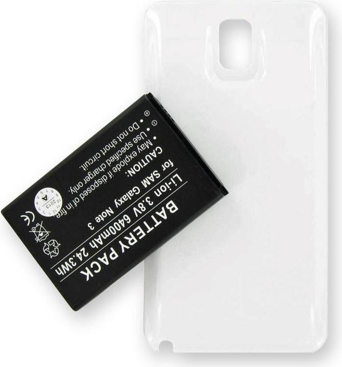Produktbild AccuCell Akku Samsung Galaxy Note 3, Note III, B800BE, B800BU mit weissem Gehäuse
