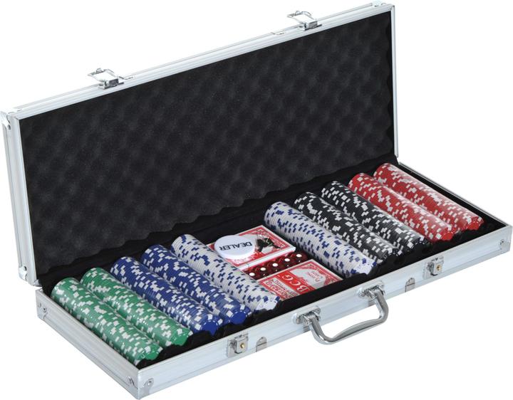 Image du produit Homcom Mallette de poker incluant un set de poker (Anglais, Allemand, Français, Italien)