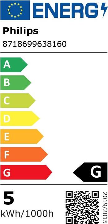 Energie-Label Philips Professional LED E27 21 W = 80 Neutralweiss (E27, 21 W, 3000 lm, 6 x, D)