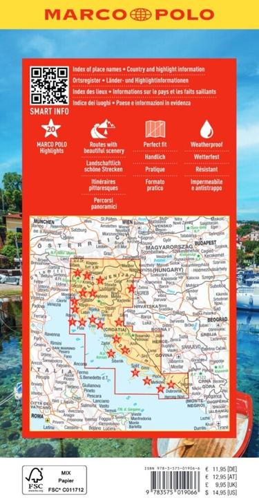Produktbild Reisekarte Kroatische Küste, Slowenien 1:325.000