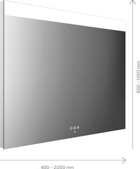 Produktbild Emco MI 250+ LED-Lichtspiegel, breiter Lichtausschnitt oben, Touch-Bedienfeld, Breite 600mm, 1070600