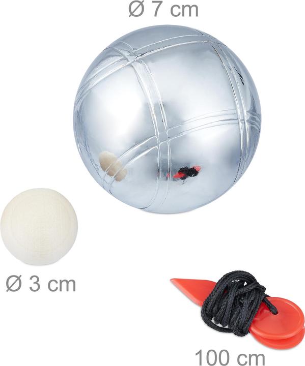 Image du produit Relaxdays Boules pétanque (6 x, 70 mm)