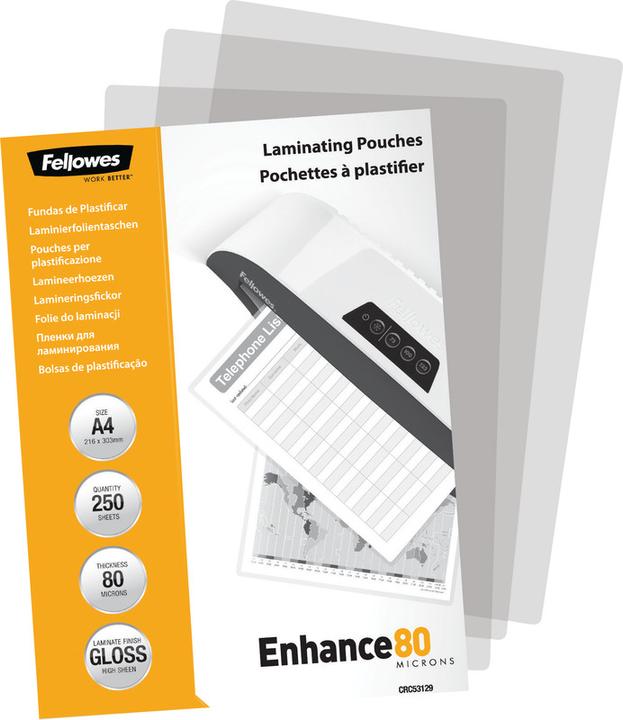 Image du produit Fellowes Enhance 80 (A4, 250 pièce(s), 80 µm)