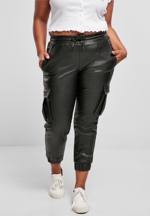Urban Classics Ladies Faux Leather Cargo Pants