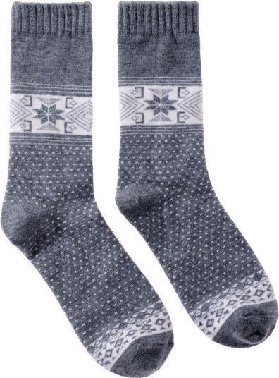 Actual product image Snazzy Santa Christmas socks snowflake with wool grey 41-47 by (41 - 47)