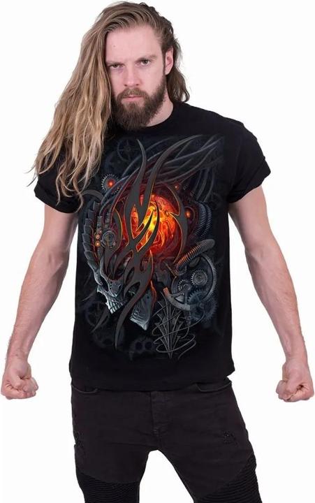 Actual product image Spiral Unisex Adult Steampunk Skull T-Shirt (S)