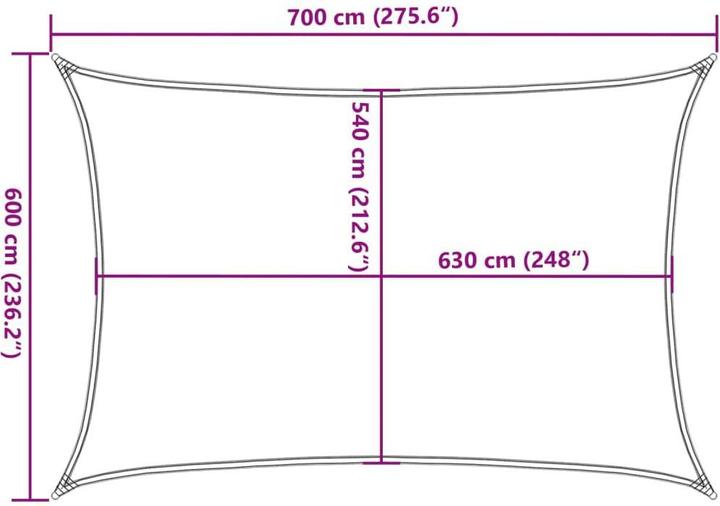 Produktbild VidaXL Sonnensegel (600 x 700 cm)