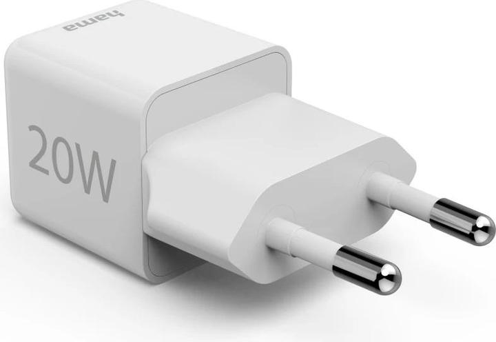 Produktbild Hama Schnellladegerät, USB-C, PD/Qualcomm®, Super-Mini-Charger, 20 W, Weiss (20 W)